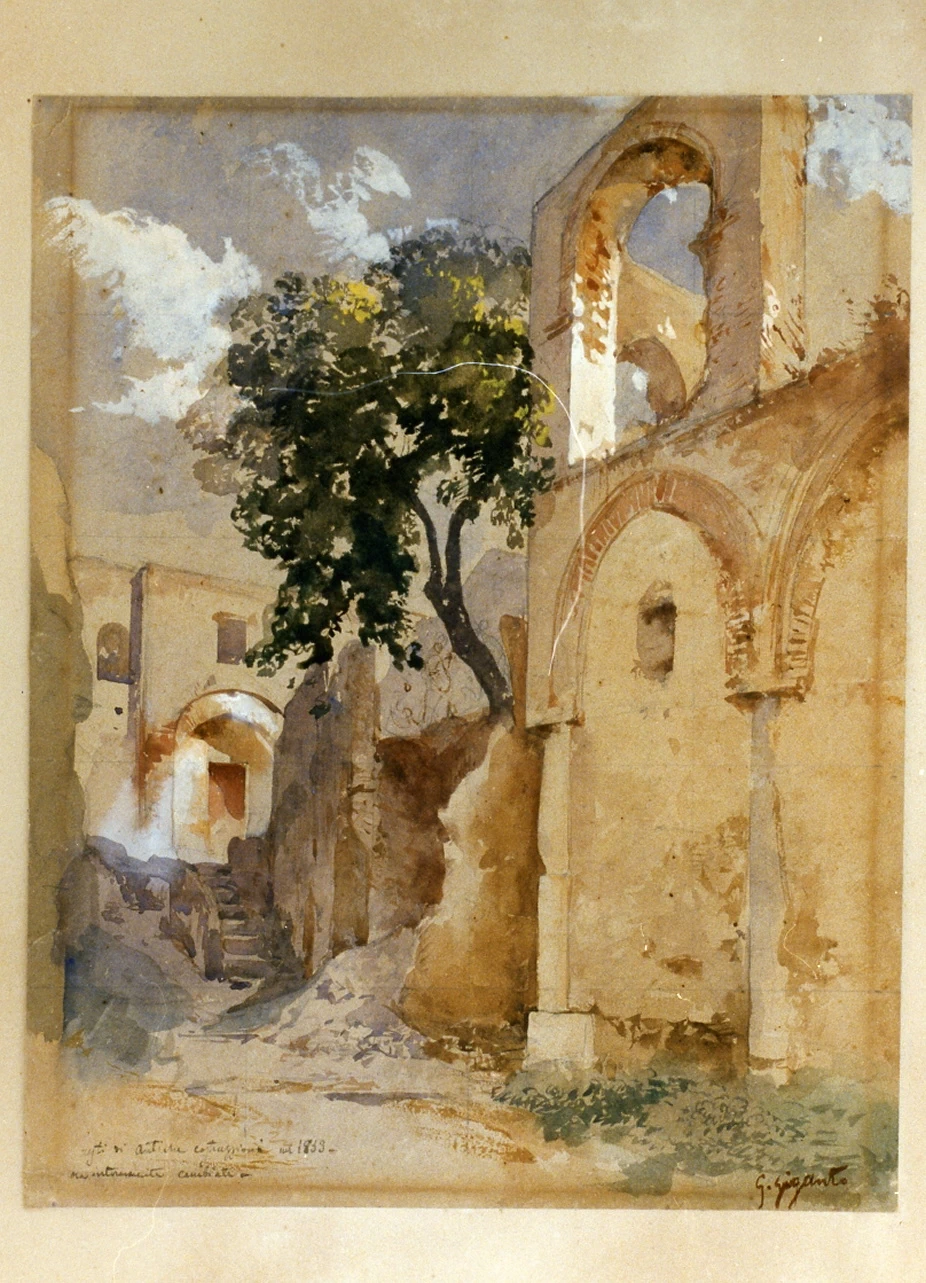 Veduta di antiche costruzioni - Museo Nazionale di san Martino, Napoli